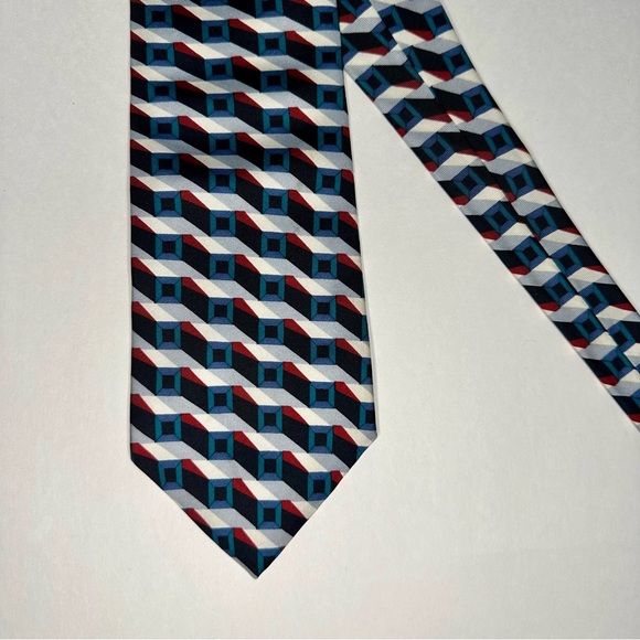 Vintage Oscar de la Renta Couture Bold Geometric Classic Silk Tie - Picture 8 of 8